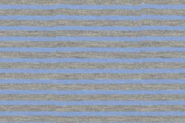 Jersey Streifen Hellblau/Grau Melange